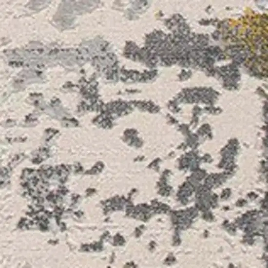 Gold And Gray Abstract Runner Rug Photo 3