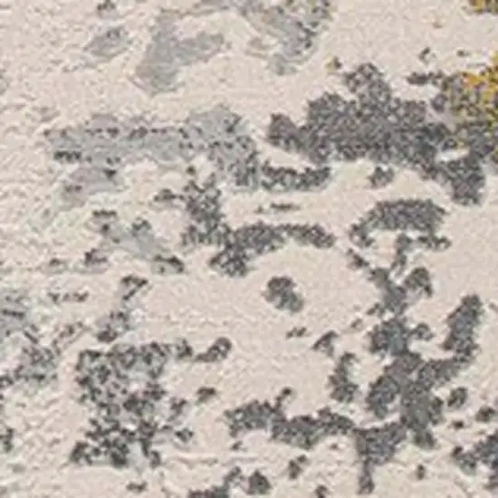 Gold And Gray Abstract Runner Rug Photo 6