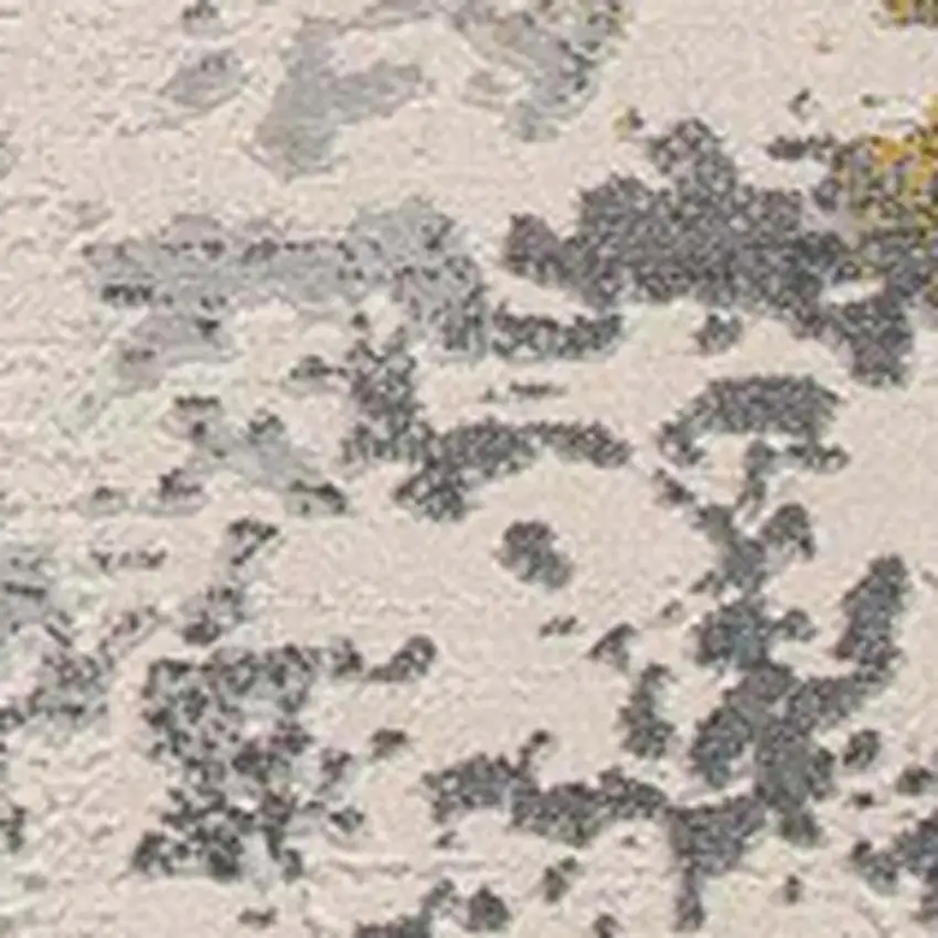 Gold And Gray Abstract Runner Rug Photo 6