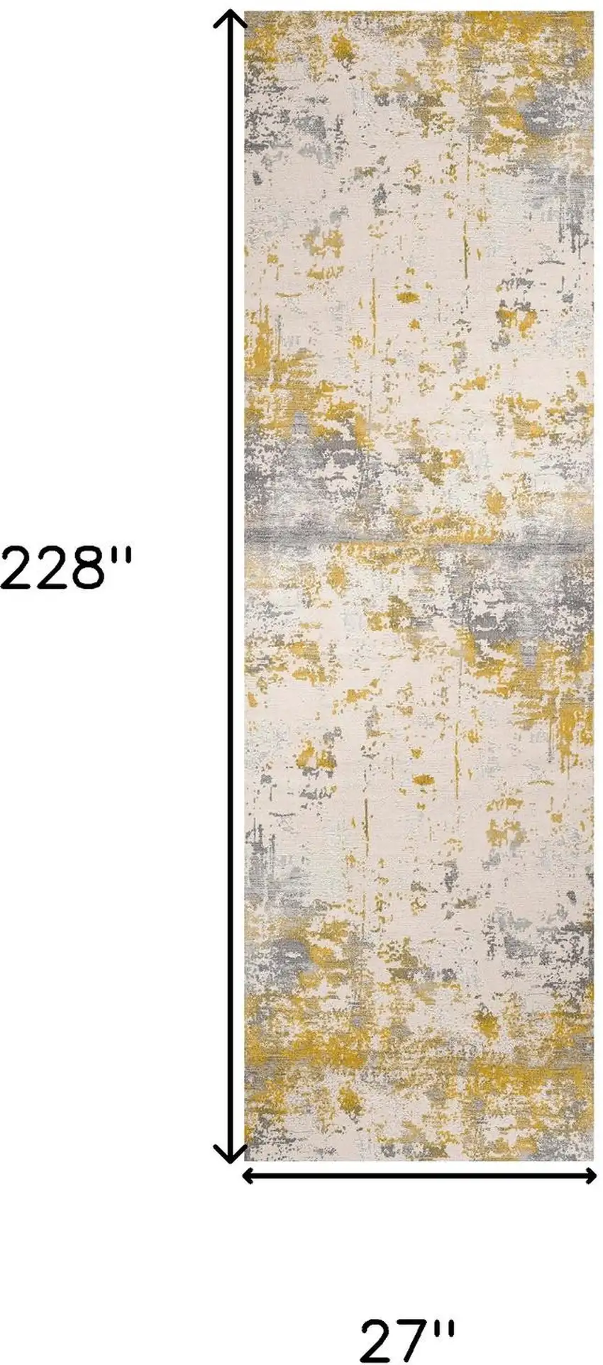 Gold And Gray Abstract Runner Rug Photo 5