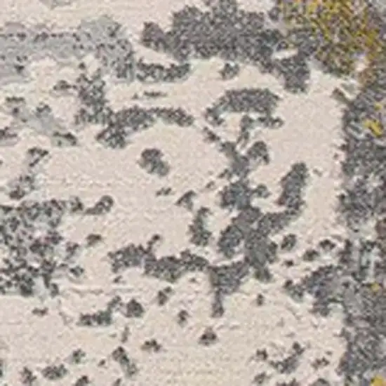 Gold And Gray Abstract Runner Rug Photo 4