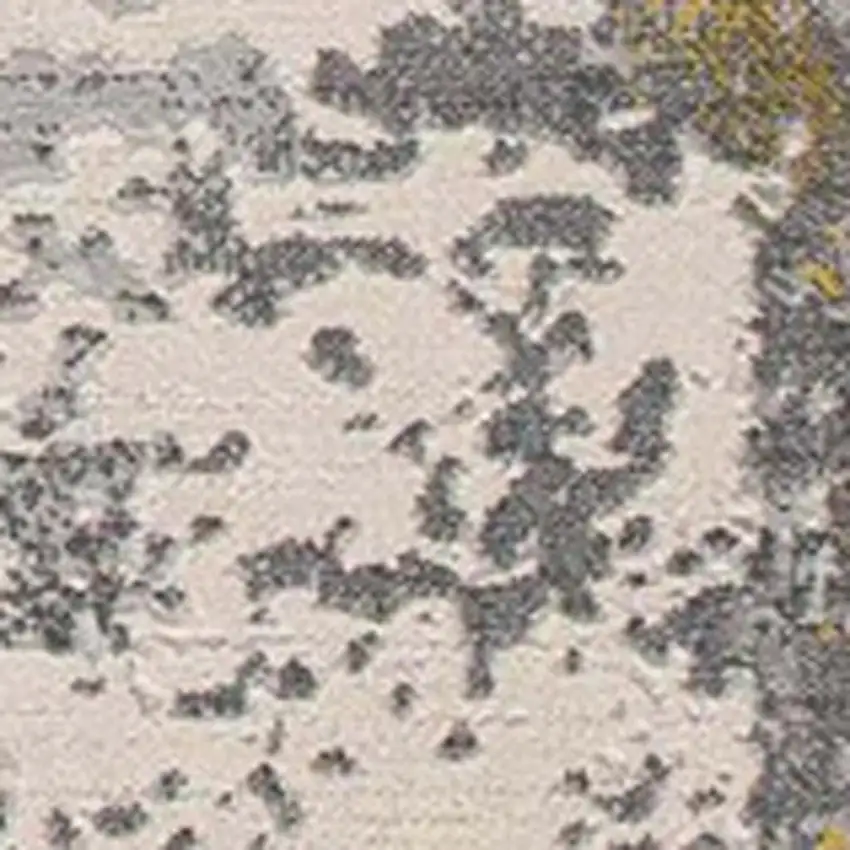 Gold And Gray Abstract Runner Rug Photo 4