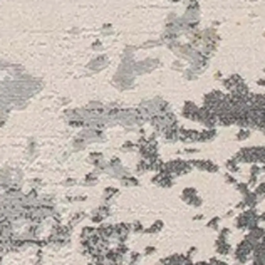 Gold And Gray Abstract Runner Rug Photo 6