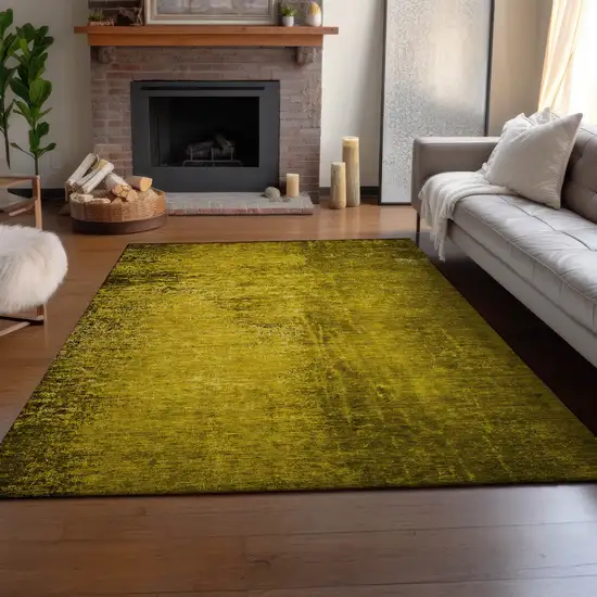 Gold And Gray Abstract Washable Area Rug With UV Protection Photo 7