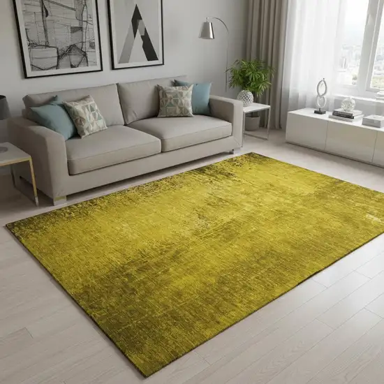 Gold And Gray Abstract Washable Area Rug With UV Protection Photo 2