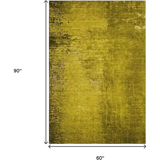 Gold And Gray Abstract Washable Area Rug With UV Protection Photo 9