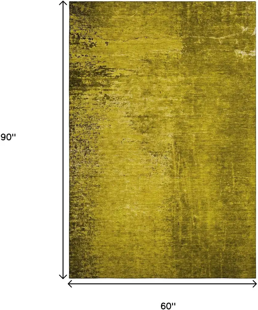 Gold And Gray Abstract Washable Area Rug With UV Protection Photo 9