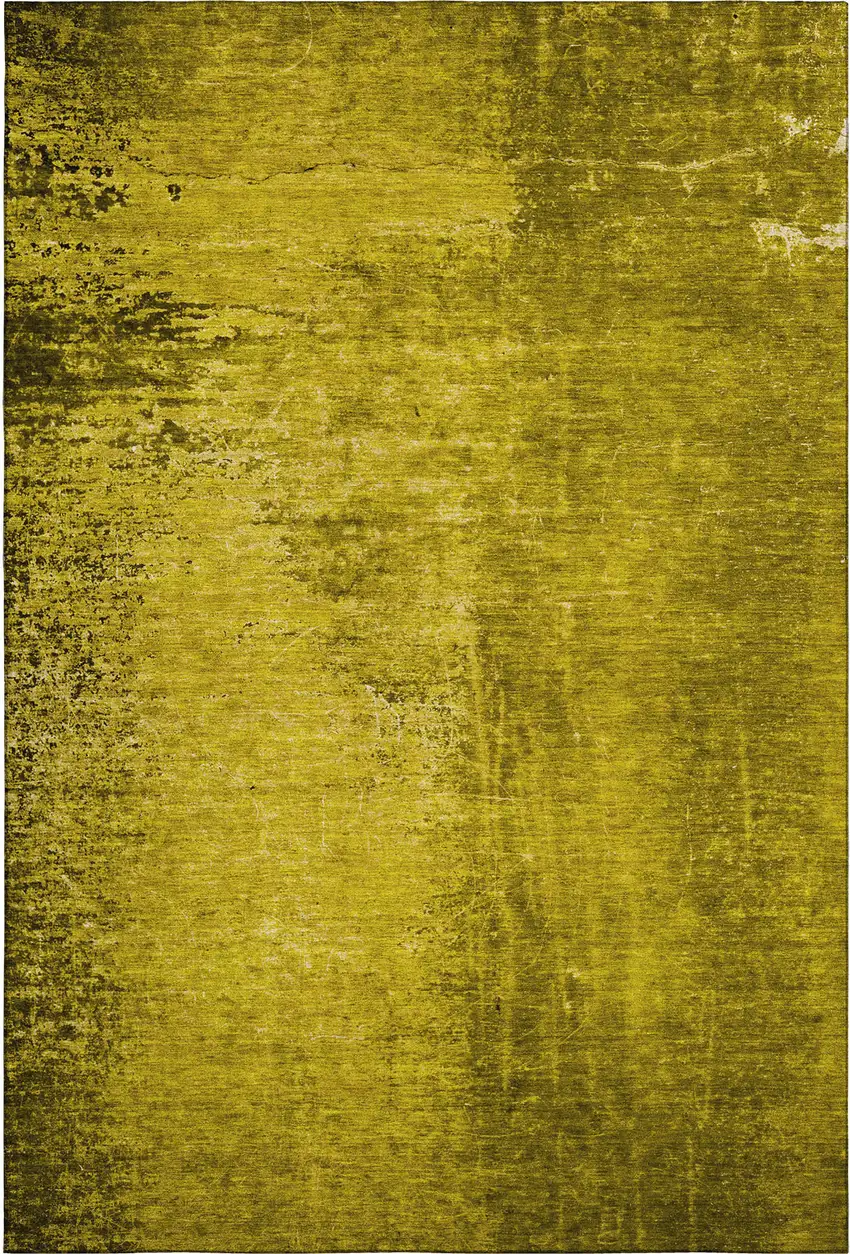 Gold And Gray Abstract Washable Area Rug With UV Protection Photo 1