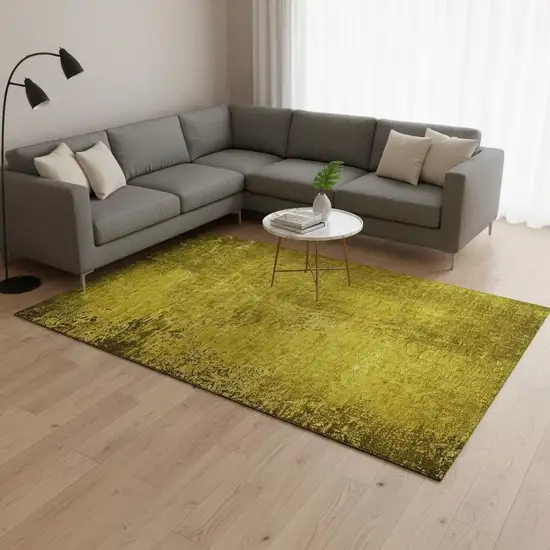 Gold And Gray Abstract Washable Area Rug With UV Protection Photo 2