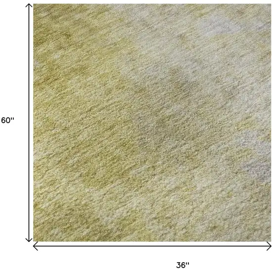 Gold And Gray Abstract Washable Area Rug With UV Protection Photo 9