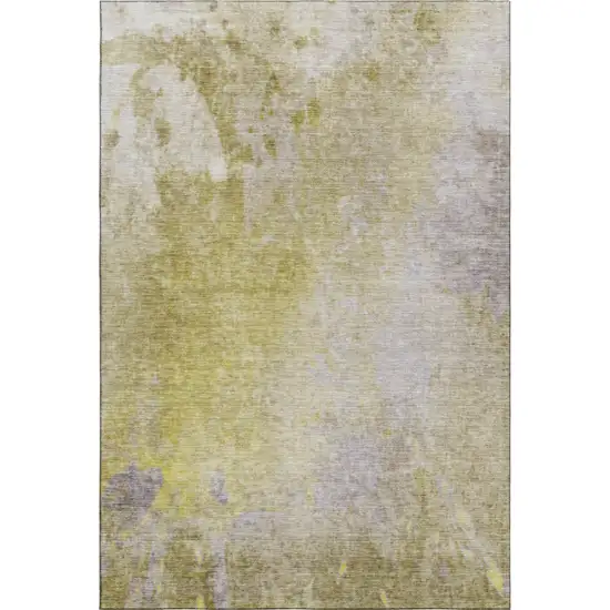 Gold And Gray Abstract Washable Area Rug With UV Protection Photo 5