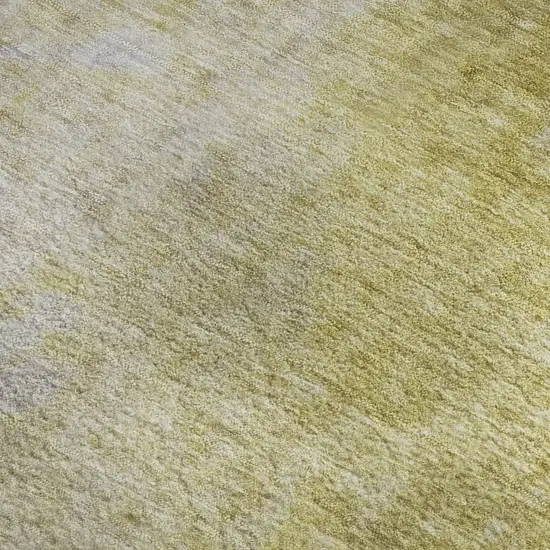 Gold And Gray Abstract Washable Area Rug With UV Protection Photo 2