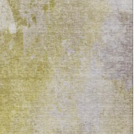 Gold And Gray Abstract Washable Area Rug With UV Protection Photo 4
