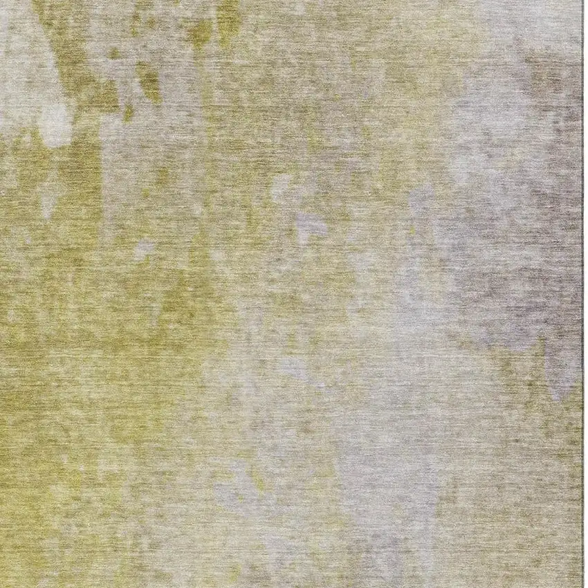 Gold And Gray Abstract Washable Area Rug With UV Protection Photo 4
