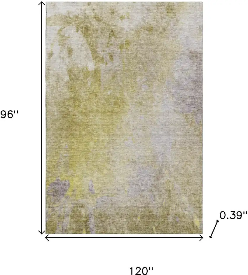 Gold And Gray Abstract Washable Area Rug With UV Protection Photo 3