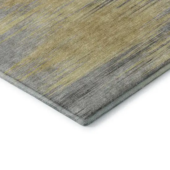 Gold And Gray Abstract Washable Area Rug With UV Protection Photo 7