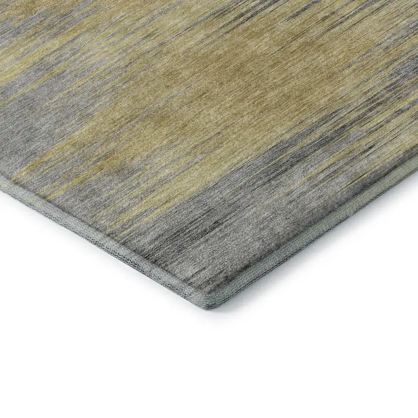 Gold And Gray Abstract Washable Area Rug With UV Protection Photo 8