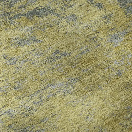 Gold And Gray Abstract Washable Area Rug With UV Protection Photo 1