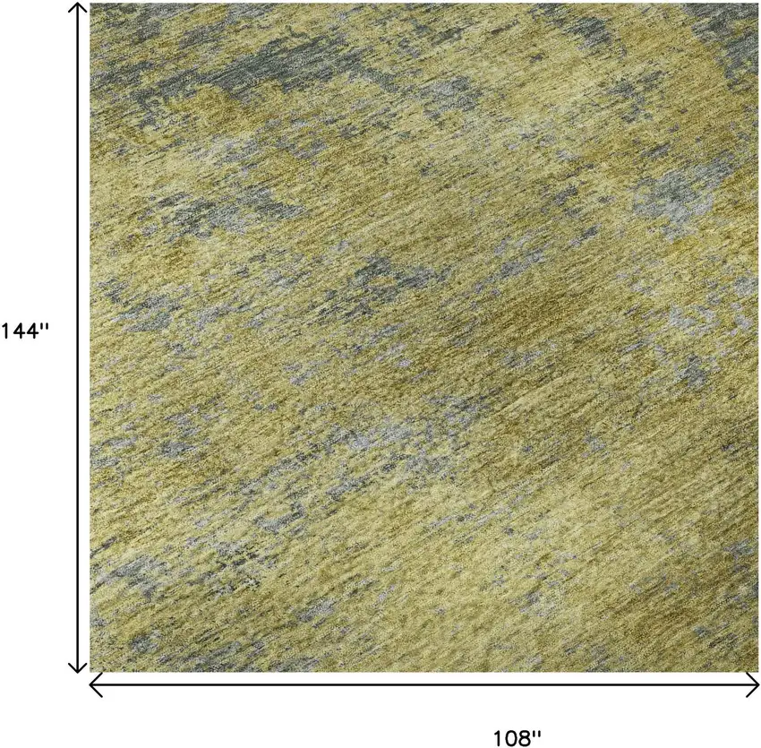 Gold And Gray Abstract Washable Area Rug With UV Protection Photo 9