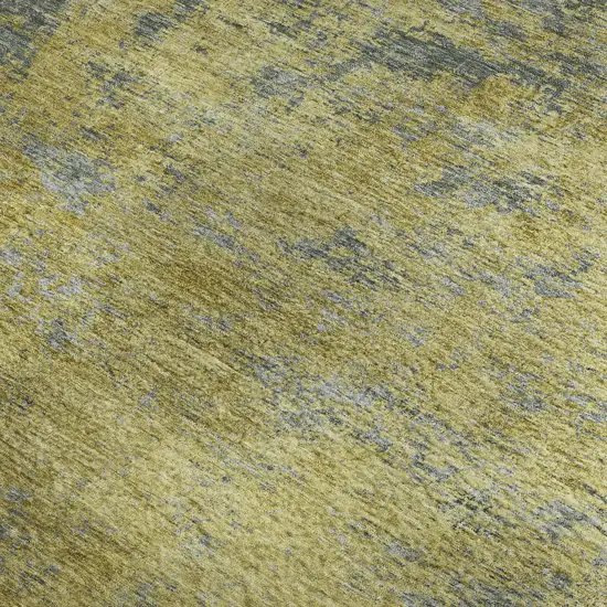 Gold And Gray Abstract Washable Area Rug With UV Protection Photo 2