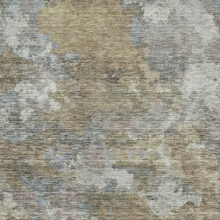 Gold And Gray Abstract Washable Area Rug With UV Protection Photo 3