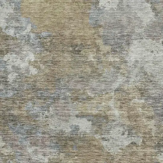 Gold And Gray Abstract Washable Area Rug With UV Protection Photo 3