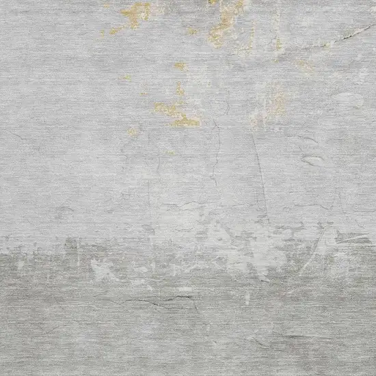 Gold And Gray Abstract Washable Indoor Outdoor Area Rug Photo 3