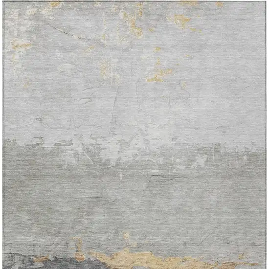 Gold And Gray Abstract Washable Indoor Outdoor Area Rug Photo 9