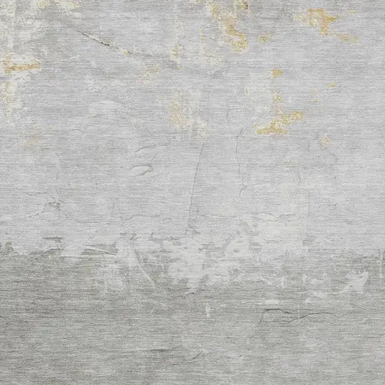 Gold And Gray Abstract Washable Indoor Outdoor Area Rug Photo 3