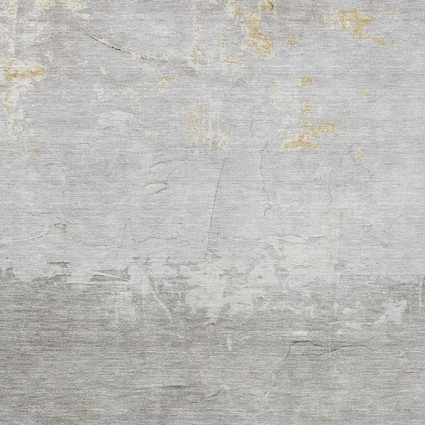 Gold And Gray Abstract Washable Indoor Outdoor Area Rug Photo 3