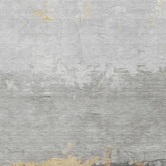 Gold And Gray Abstract Washable Indoor Outdoor Area Rug Photo 3