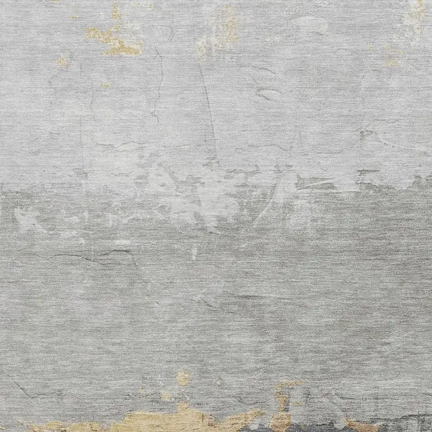 Gold And Gray Abstract Washable Indoor Outdoor Area Rug Photo 3