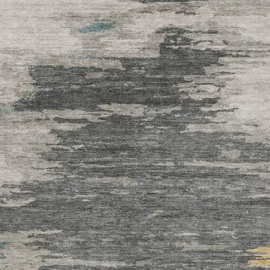 Gold And Gray Abstract Washable Indoor Outdoor Area Rug Photo 3