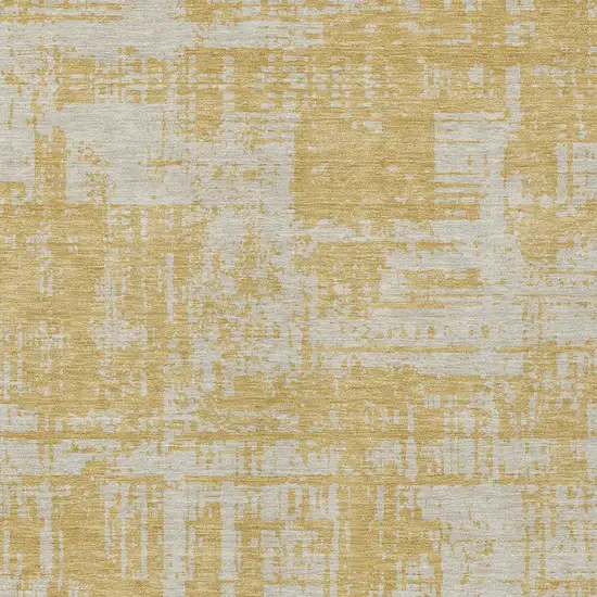Gold And Gray Abstract Washable Indoor Outdoor Area Rug Photo 5