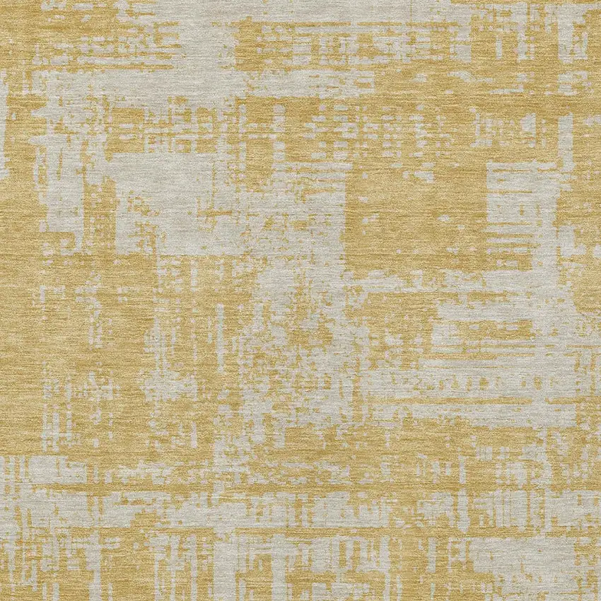 Gold And Gray Abstract Washable Indoor Outdoor Area Rug Photo 5