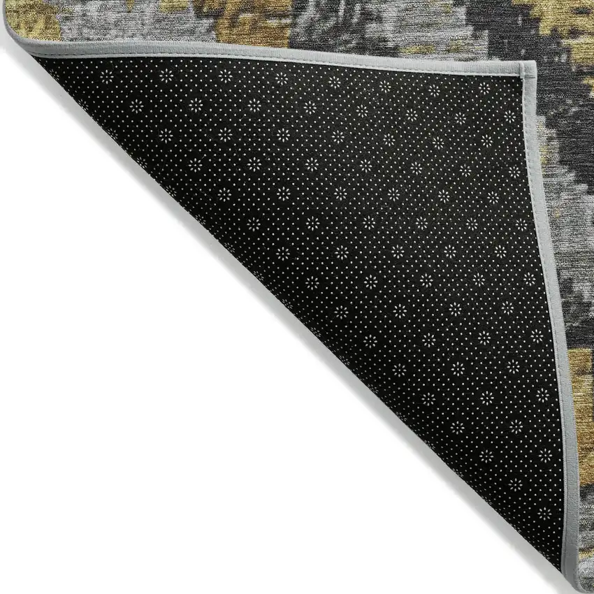 Gold And Gray Aztec Washable Indoor Outdoor Area Rug Photo 8