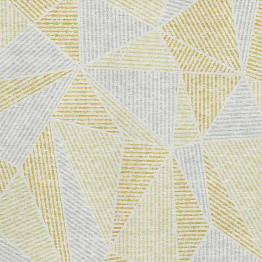 Gold And Gray Geometric Washable Area Rug With UV Protection Photo 4