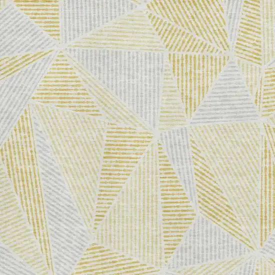 Gold And Gray Geometric Washable Area Rug With UV Protection Photo 3