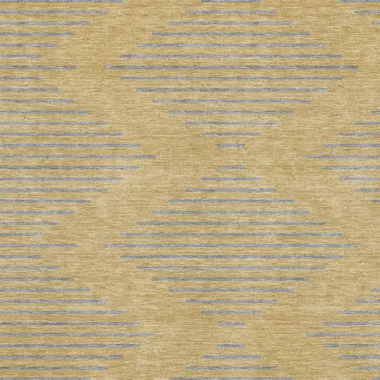 Gold And Gray Geometric Washable Area Rug With UV Protection Photo 2