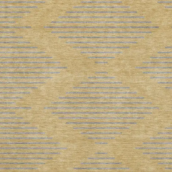 Gold And Gray Geometric Washable Area Rug With UV Protection Photo 2