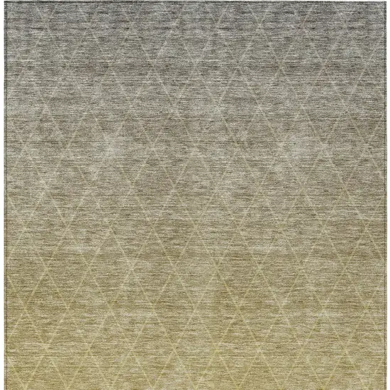 Gold And Gray Geometric Washable Indoor Outdoor Area Rug Photo 7