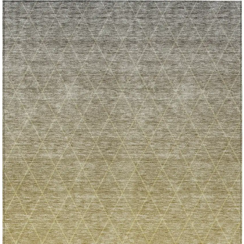 Gold And Gray Geometric Washable Indoor Outdoor Area Rug Photo 7
