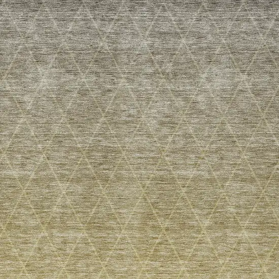 Gold And Gray Geometric Washable Indoor Outdoor Area Rug Photo 6