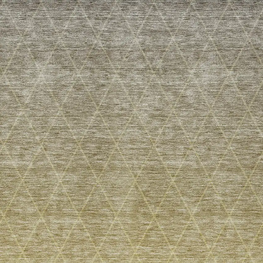 Gold And Gray Geometric Washable Indoor Outdoor Area Rug Photo 6