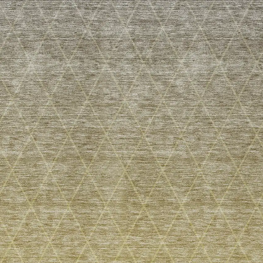 Gold And Gray Geometric Washable Indoor Outdoor Area Rug Photo 6