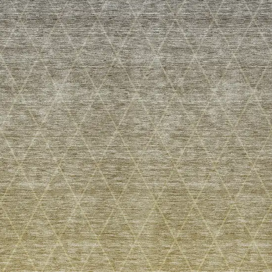 Gold And Gray Geometric Washable Indoor Outdoor Area Rug Photo 6