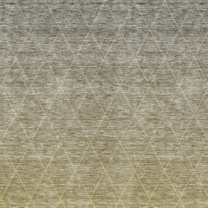 Gold And Gray Geometric Washable Indoor Outdoor Area Rug Photo 6