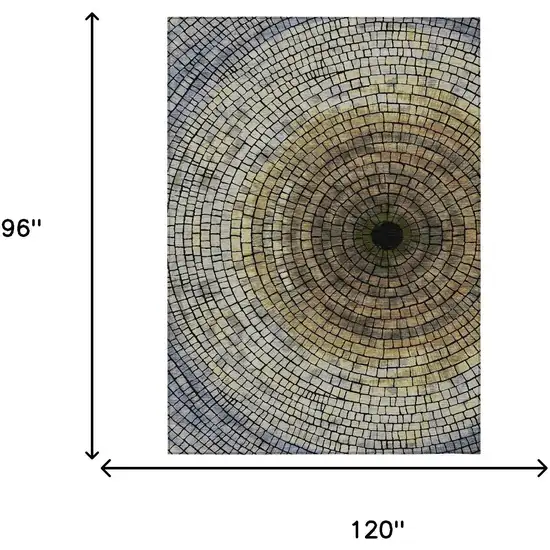 Gold And Gray Geometric Washable Indoor Outdoor Area Rug Photo 7