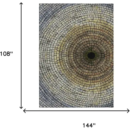 Gold And Gray Geometric Washable Indoor Outdoor Area Rug Photo 7