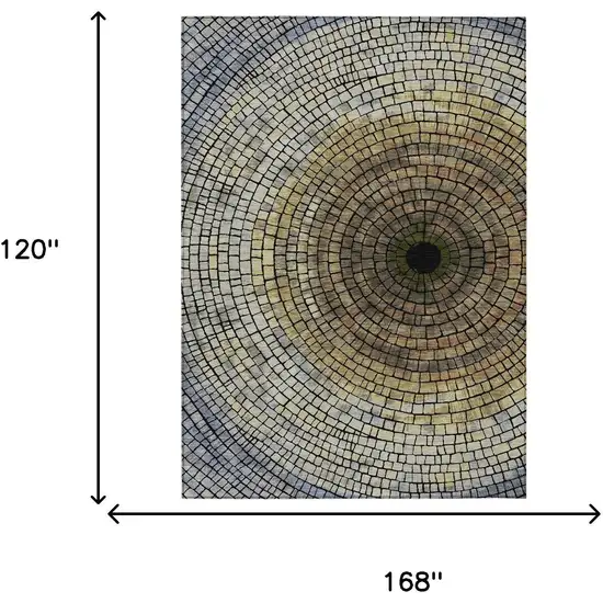 Gold And Gray Geometric Washable Indoor Outdoor Area Rug Photo 7